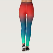 Leggings Pastel Pale Corail Turquoise Art Abstrait (Dos)