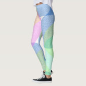 Leggings Pastel Pale Turquoise Clouds d'Art Abstrait Leggin (Gauche)