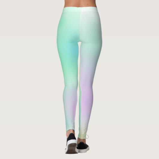 Leggings Pastel Pale Turquoise Rose Art Abstrait (Dos)