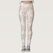 Leggings Pastel Peony & Butterfly Flower Motif (Devant)