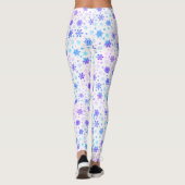 Leggings Pastel Pink et Blue Snowflakes Elegant Blanc (Dos)