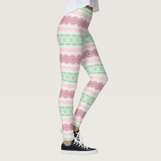 Leggings Pastel Pink et Green Mandala (Droite)