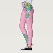 Leggings Pastel Pink Mandala Accent Boho (Gauche)