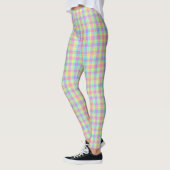 Leggings Pastel Plaid jaune bleu rose vert pourpre (Gauche)