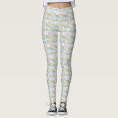 Leggings Pastel Preppy Madras Patchwork Style Tartan Plaid (Devant)