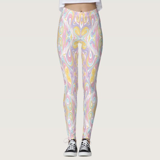 Leggings Pastel Psychedelic Pattern | Groovy Liquid Marble  (Devant)