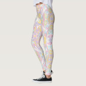 Leggings Pastel Psychedelic Pattern | Groovy Liquid Marble  (Gauche)
