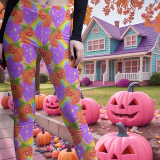 Leggings Pastel Puking Citrouille lilas