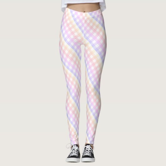 Leggings Pastel Rainbow Checkerboard (Devant)