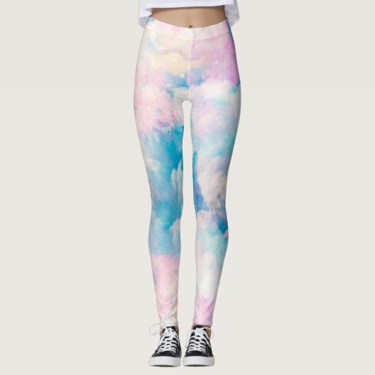 Leggings Pastel Rainbow Ciel nuageux (Devant)