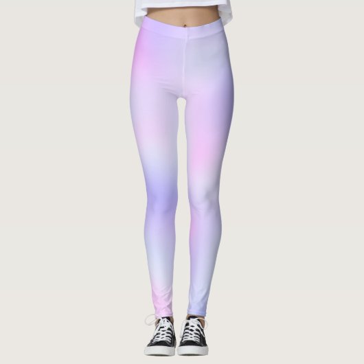 Leggings Pastel Rainbow Colonnes Abstrait Blur Gradient Omb (Devant)
