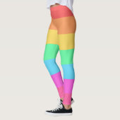 Leggings Pastel Rainbow Color Strips Design (Gauche)