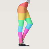 Leggings Pastel Rainbow Color Strips Design (Droite)