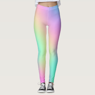 Leggings Pastel Rainbow Colors Abstract Blur Gradient ombre