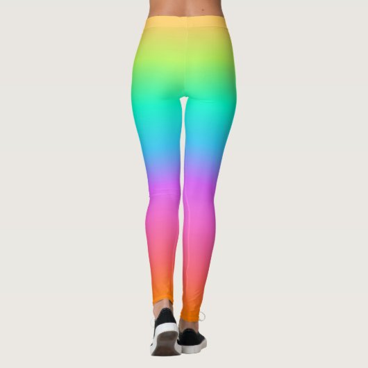 Leggings Pastel Rainbow Ombre Gradient (Dos)