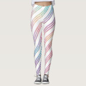 Leggings Pastel Rainbow strié (Devant)