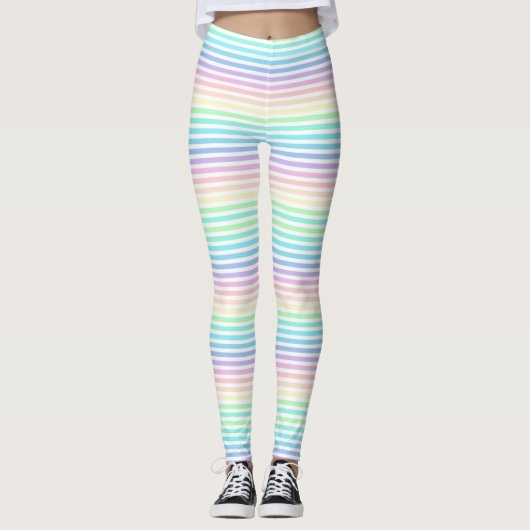 Leggings Pastel Rainbow Stripes (Devant)