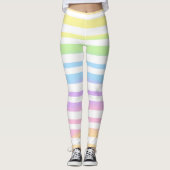 Leggings Pastel Rainbow Stripes Blur Art Design Abstrait (Devant)
