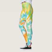 Leggings Pastel Rainbow Tie Dye Spiral Pattern (Gauche)