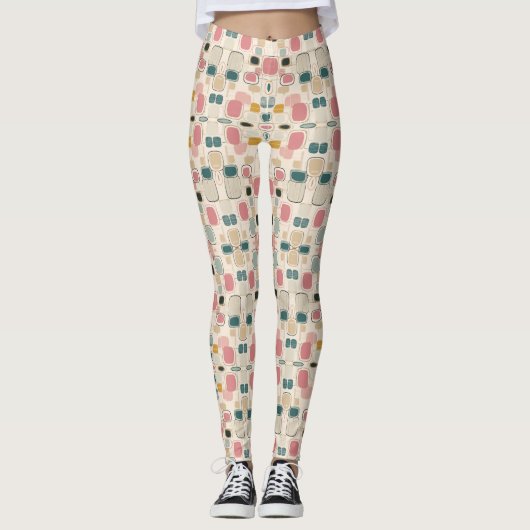 Leggings Pastel Retro Pattern | Abstract Pebble & Pod (Devant)