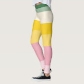 Leggings Pastel Retro Pattern | Color Block (Gauche)