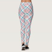 Leggings Pastel rose et bleu plaid (Dos)