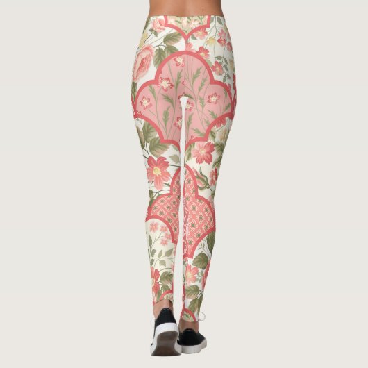 Leggings Pastel Rose Motif à patchwork floral (Dos)