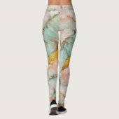 Leggings Pastel Rose, Turquoise, Marbre blanc (Dos)