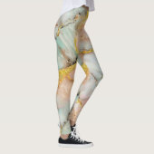 Leggings Pastel Rose, Turquoise, Marbre blanc (Droite)