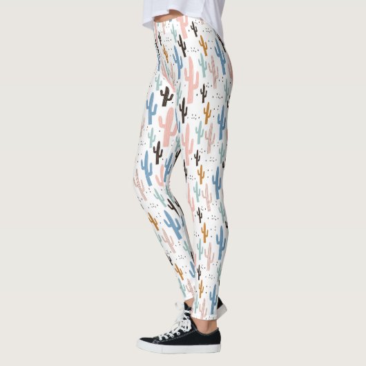 Leggings Pastel Saguaro Cactus Motif (Gauche)