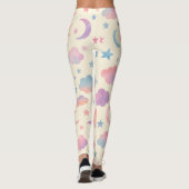 Leggings Pastel Sky Dreams - Motif Lune, Etoiles & Nuages (Dos)