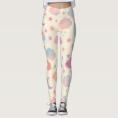 Leggings Pastel Sky Dreams - Motif Lune, Etoiles & Nuages (Devant)