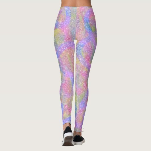 Leggings - Pastel Sparkly Arc-en-ciel (Dos)