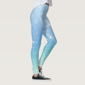 Leggings Pastel Starry Sky Blue Gradient Moon Galaxy Design (Droite)