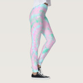 Leggings Pastel Tie Dye Motif Pink Aqua Mint Green (Droite)