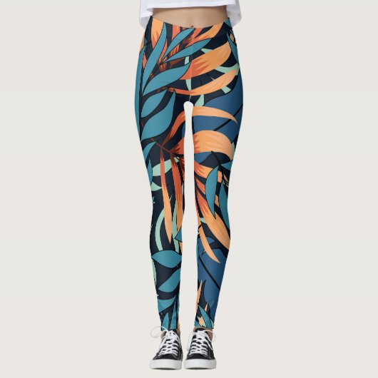 Leggings Pastel Tropical Botanical Abstrait (Devant)