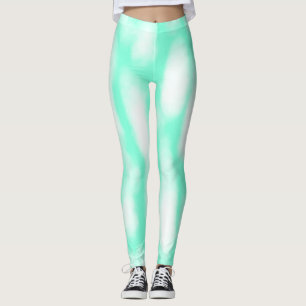 Leggings Pastel vert blanc rayures aquarelle abstrait pat