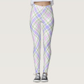 Leggings Pastel violet et rose plaid (Devant)