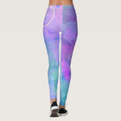 Leggings Pastel Watercolor Butterfly Printemps Abstrait (Dos)
