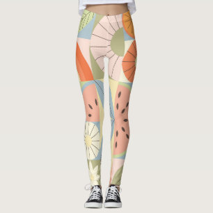 Leggings Pastèque d'été Citrus : Patte géométrique Abstrait