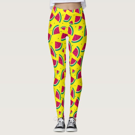 Leggings Pastèque jaune (Devant)