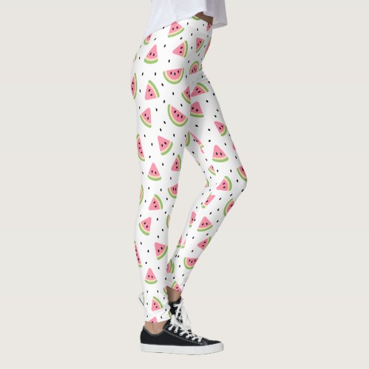 Leggings Pastèque rose, Graines de pastèque, Motif d'été (Droite)