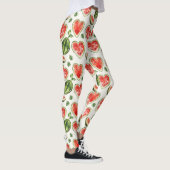 Leggings Pastèques rouges vertes blanches Cœurs (Droite)