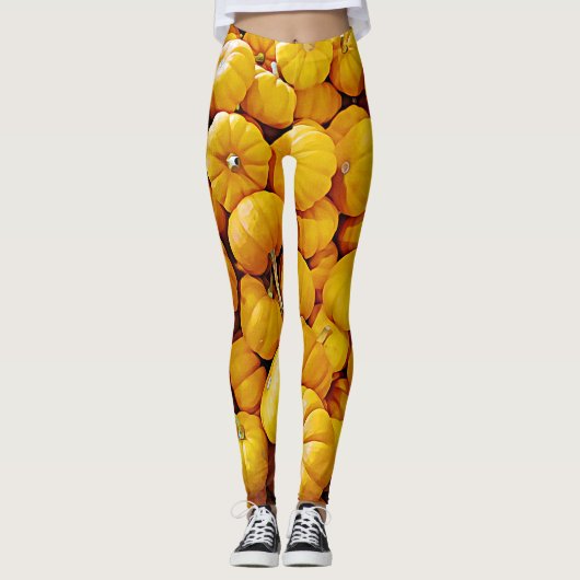 Leggings Patch Citrouille Halloween Automne (Devant)