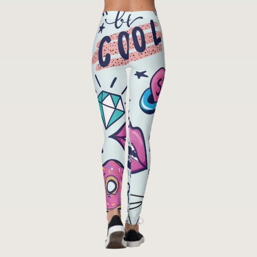 Leggings Patch de mode : Stickers Pop Art. (Dos)