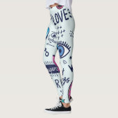 Leggings Patch de mode : Stickers Pop Art. (Gauche)