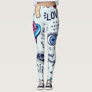 Leggings Patch de mode : Stickers Pop Art.