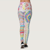 Leggings patchwork Abstrait, motif de teinture à l'aquarell (Dos)