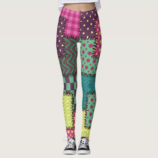 Leggings Patchwork : Arrière - plan Motif divers (Devant)
