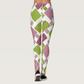 Leggings Patchwork brun vert pois dos blanc (Dos)